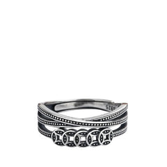 Women's Coin-Shaped Ring Handcrafted 925 Sterling Silver