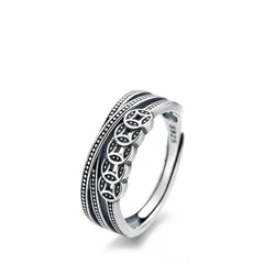 Women's Coin-Shaped Ring Handcrafted 925 Sterling Silver