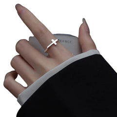 Women's Cross Ring Handcrafted 925 Sterling Silver