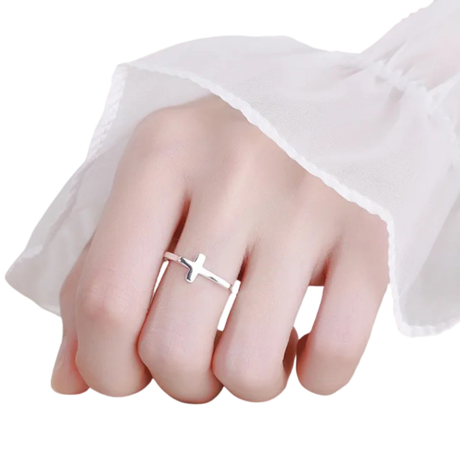 Women's Cross Ring Handcrafted 925 Sterling Silver