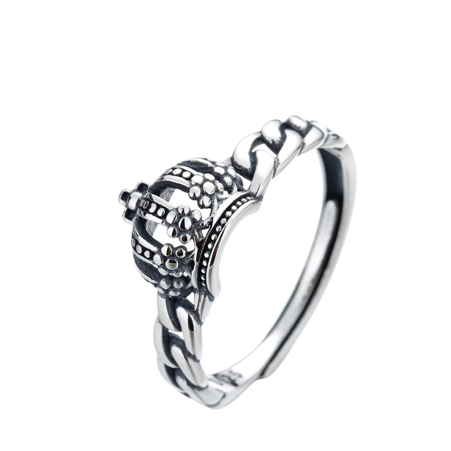 Women's Crown-Shaped Ring Handcrafted 925 Sterling Silver