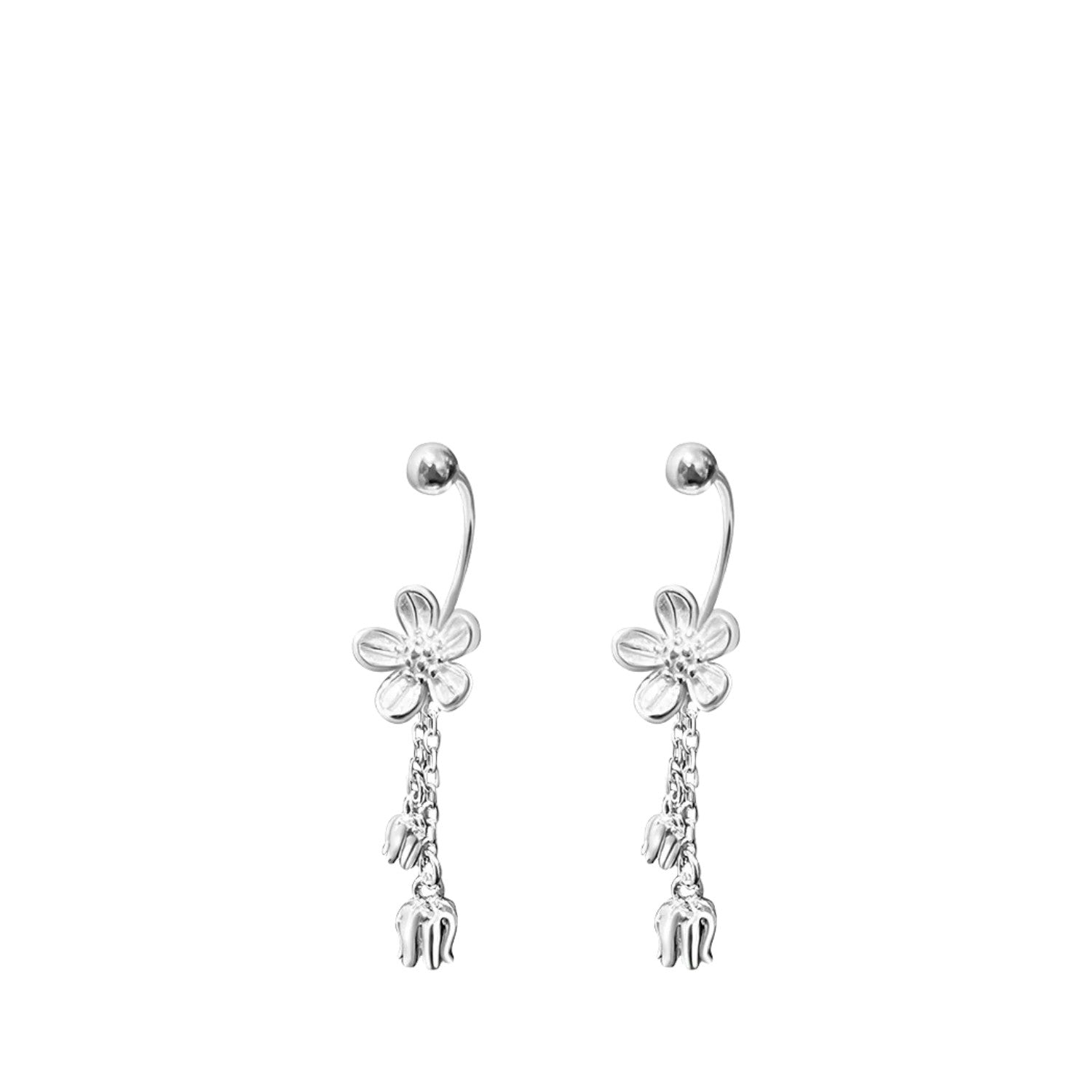 Women's Daisy Earrings Handcrafted 999 Fine Silver