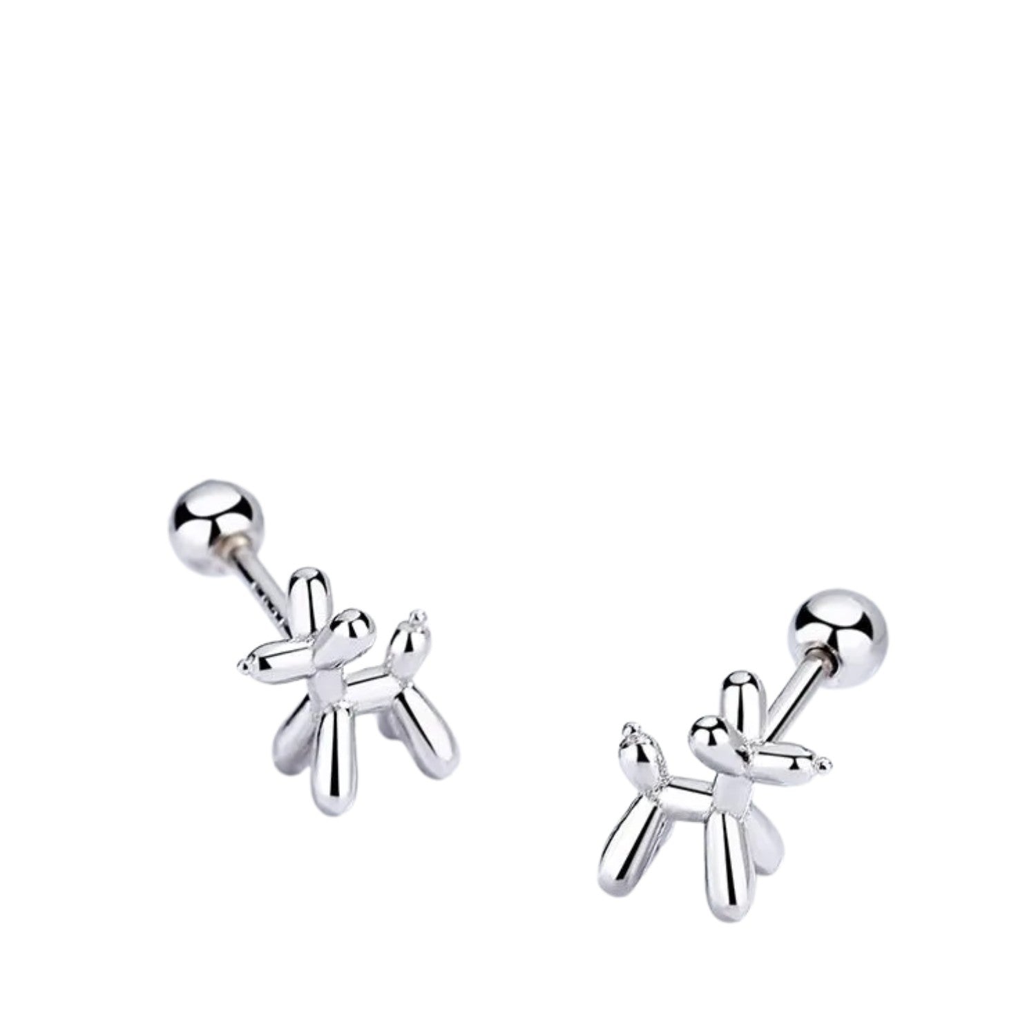 Women's Earrings In The Shape Of A Puppy Handcrafted 925 Sterling Silver