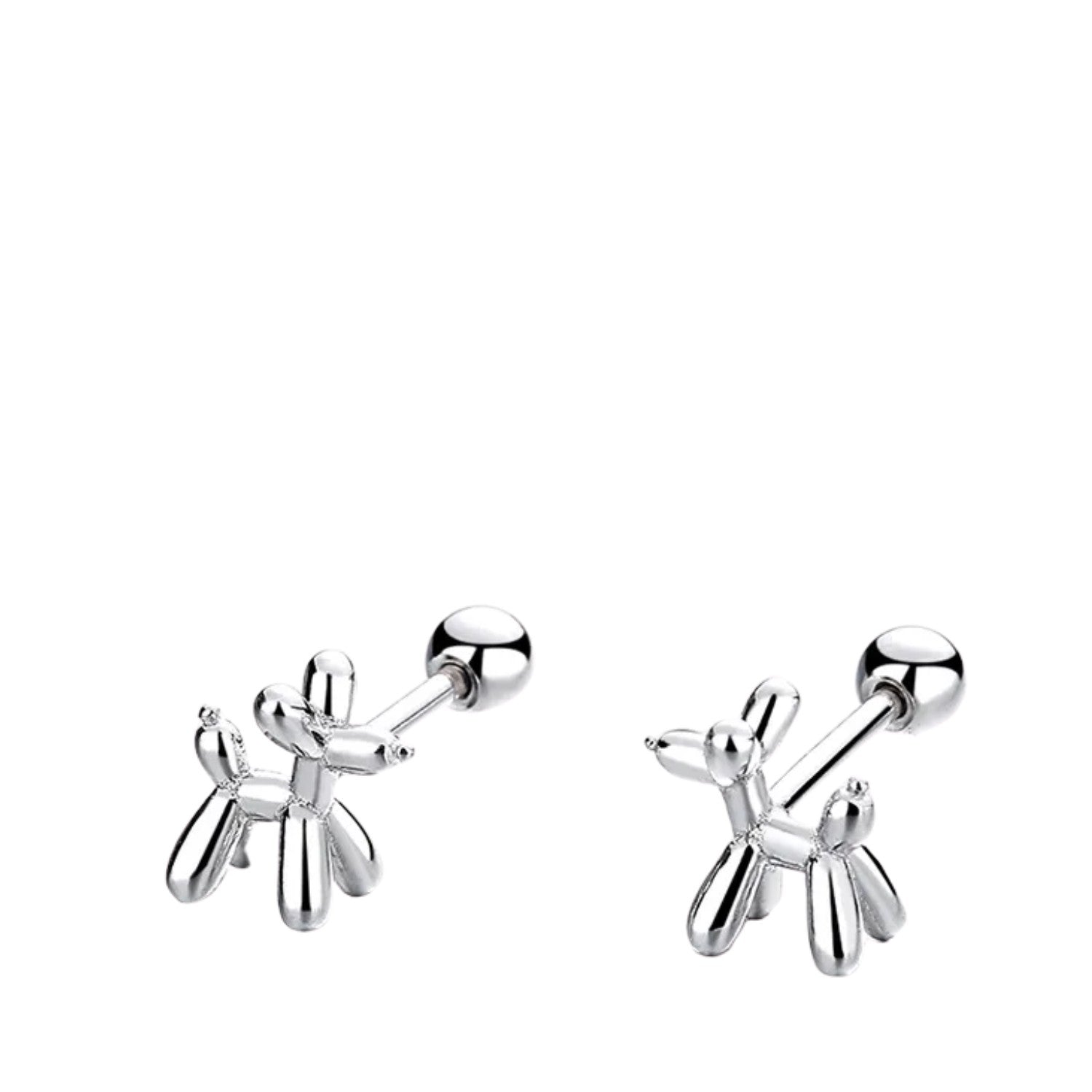 Women's Earrings In The Shape Of A Puppy Handcrafted 925 Sterling Silver
