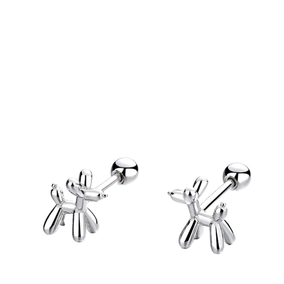 Women's Earrings In The Shape Of A Puppy Handcrafted 925 Sterling Silver