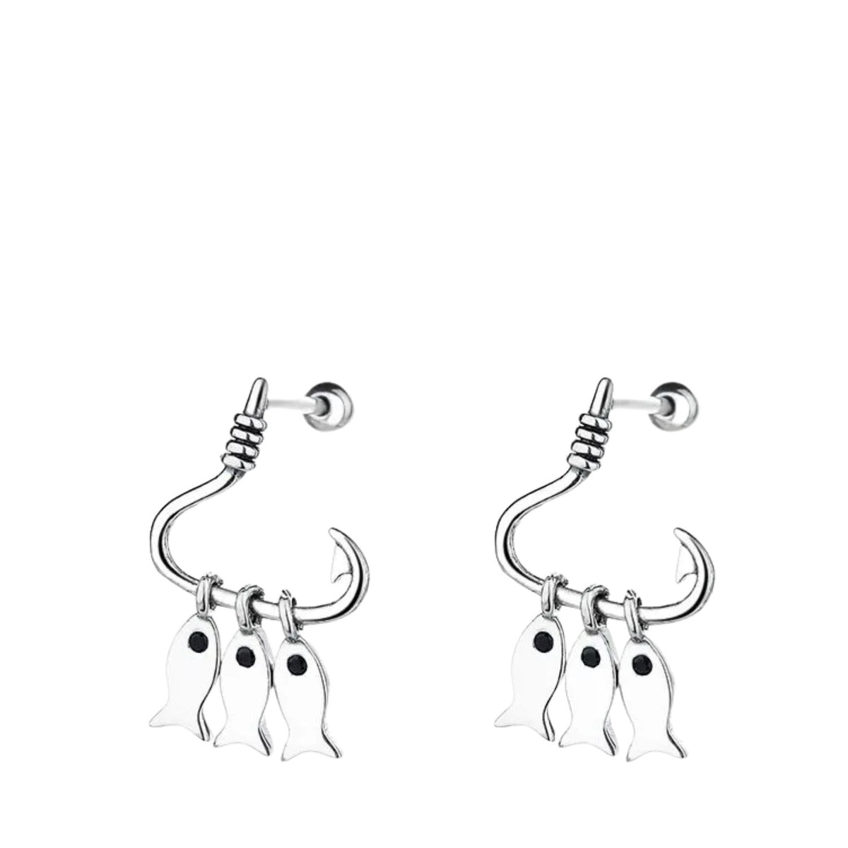 Women's Fish-Shaped Earrings Handcrafted 925 Sterling Silver