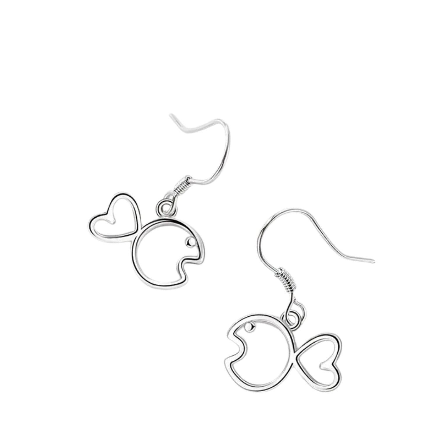 Women's Fish-Shaped Earrings Handcrafted 925 Sterling Silver