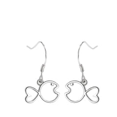 Women's Fish-Shaped Earrings Handcrafted 925 Sterling Silver