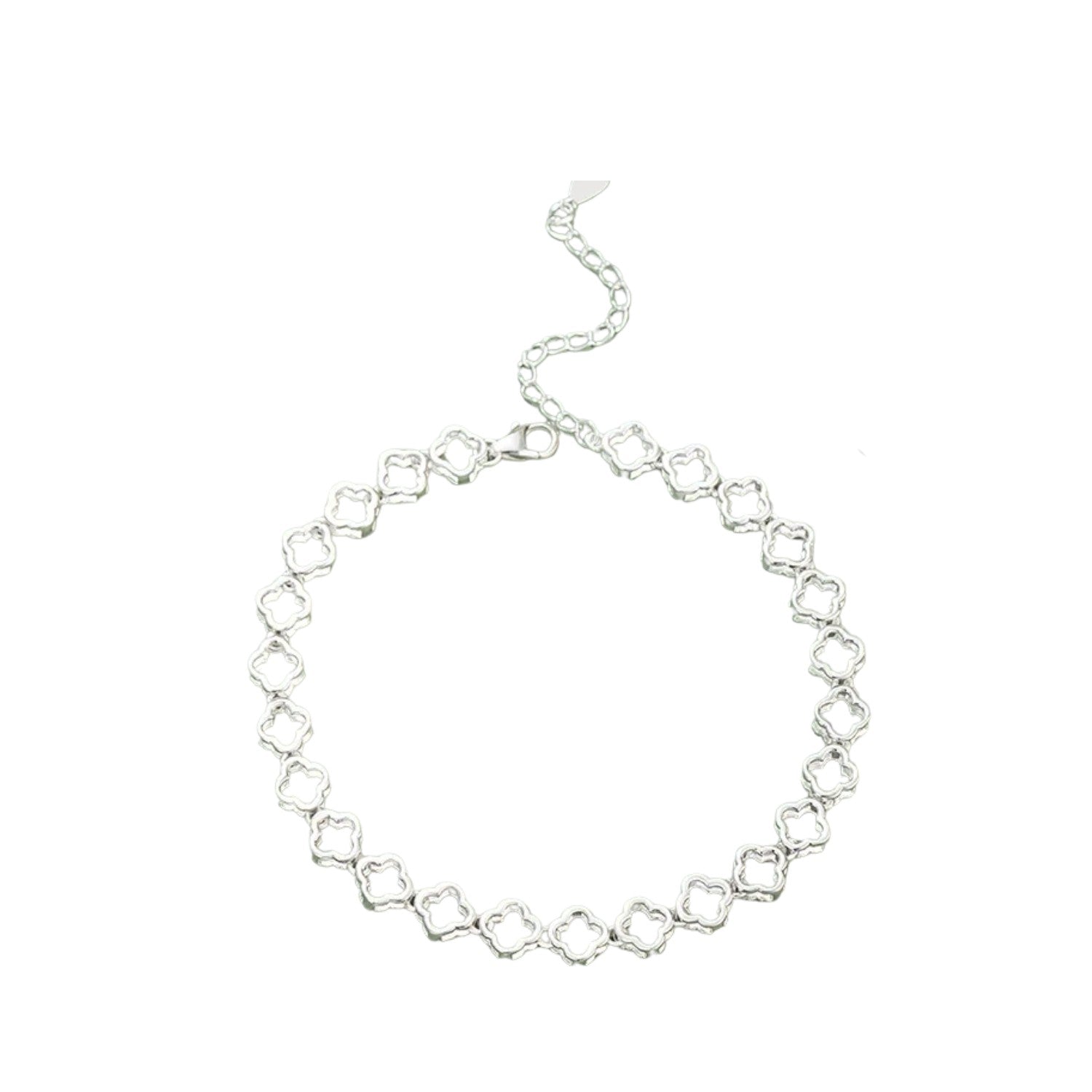 Women's Four-Leaf Clover Bracelet Handcrafted 999 Fine Silver