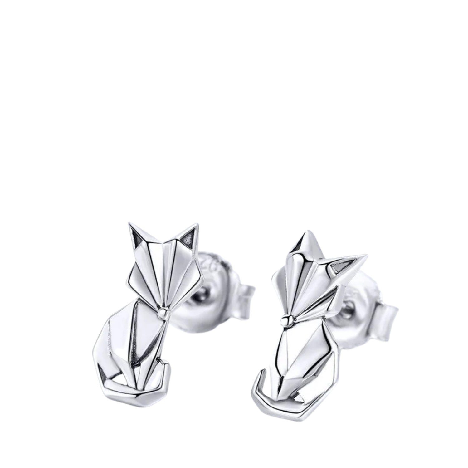Women's Fox-Shaped Earrings Handcrafted 925 Sterling Silver