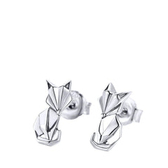 Women's Fox-Shaped Earrings Handcrafted 925 Sterling Silver