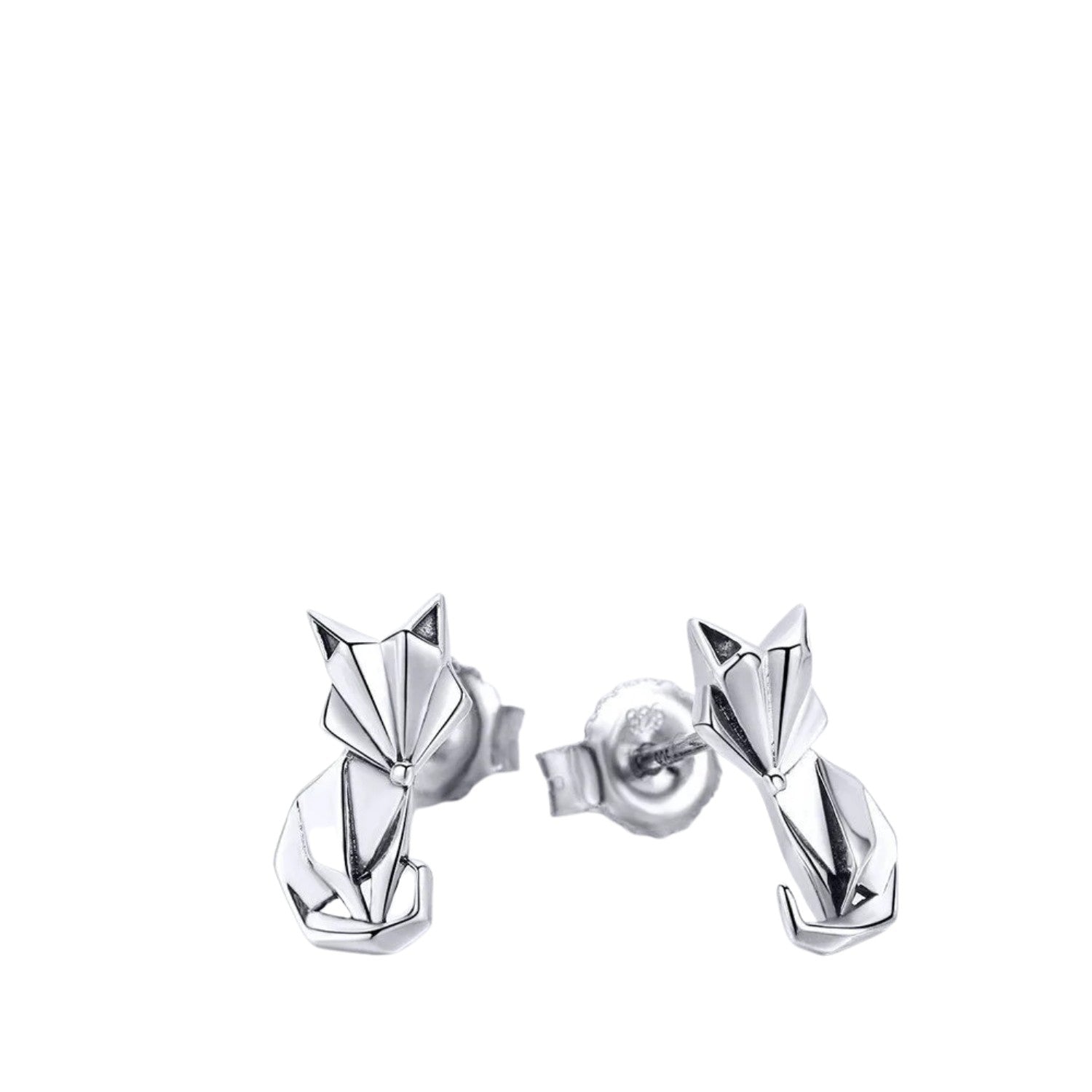 Women's Fox-Shaped Earrings Handcrafted 925 Sterling Silver