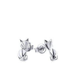 Women's Fox-Shaped Earrings Handcrafted 925 Sterling Silver