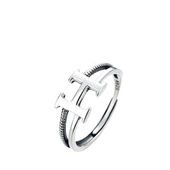 Women's H-shaped Ring Handcrafted 925 Sterling Silver