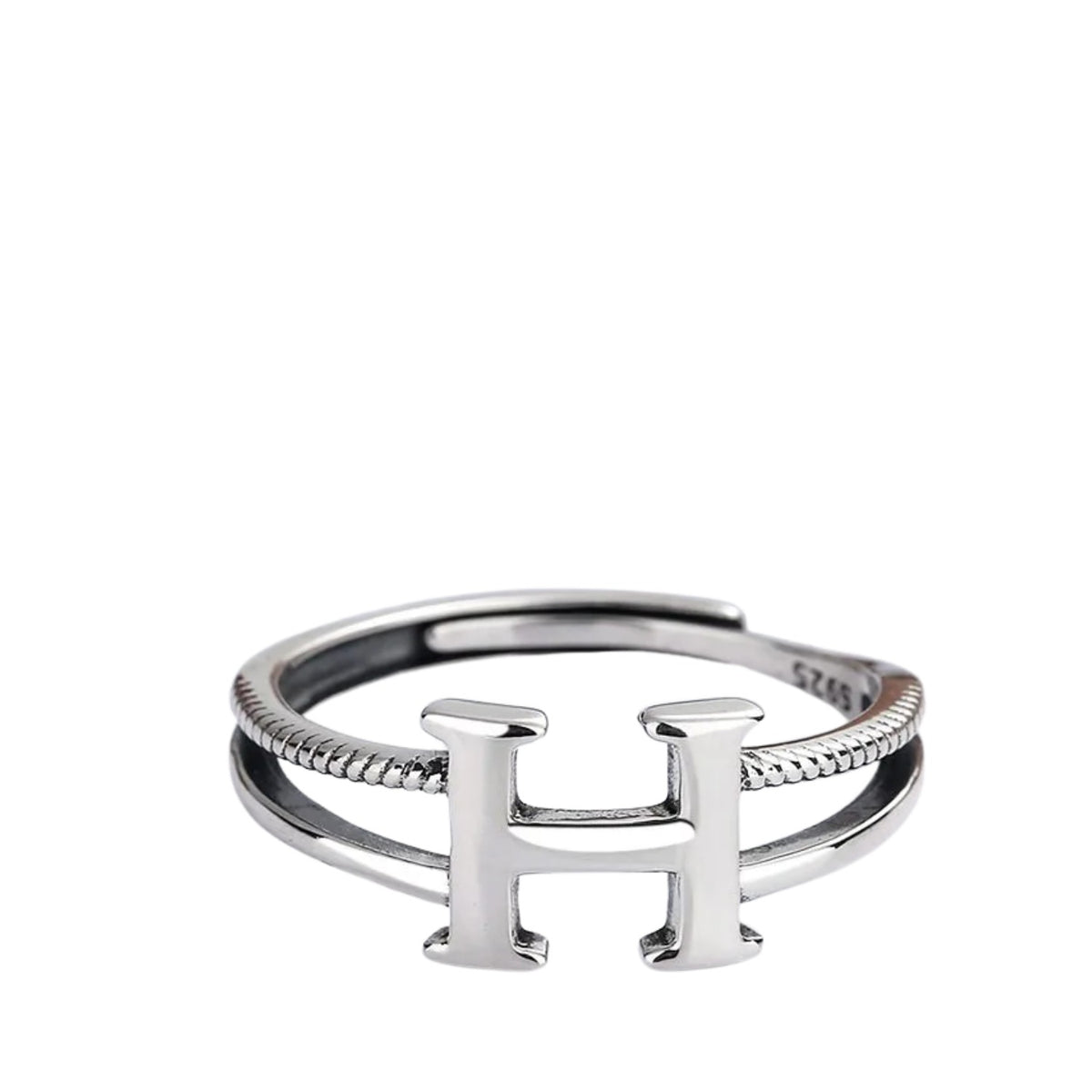 Women's H-shaped Ring Handcrafted 925 Sterling Silver