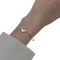 Women's Heart-Shaped Bracelet Handcrafted 925 Sterling Silver