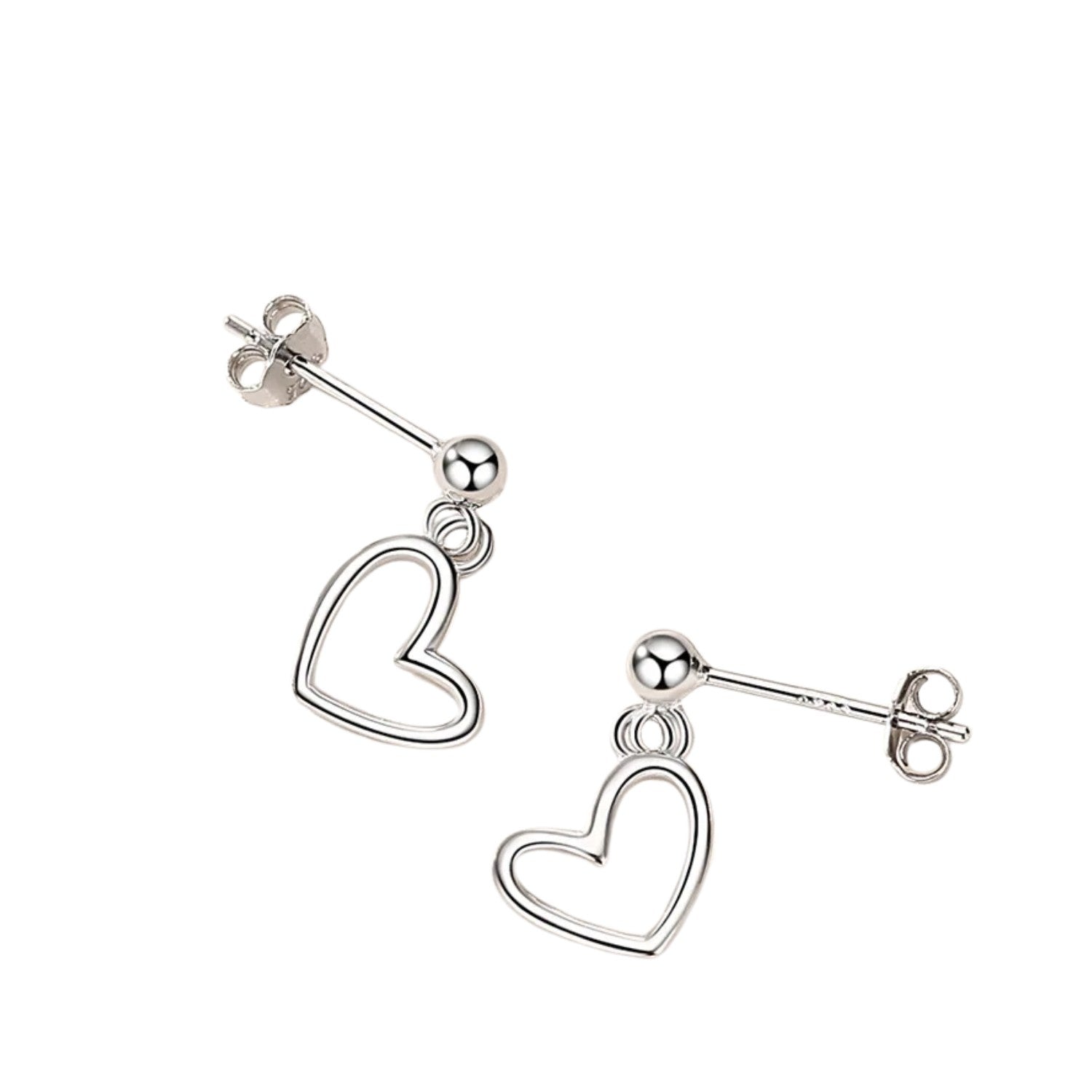 Women's Heart-Shaped Earrings  Handcrafted 925 Sterling Silver