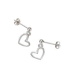 Women's Heart-Shaped Earrings  Handcrafted 925 Sterling Silver