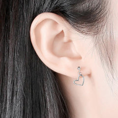 Women's Heart-Shaped Earrings  Handcrafted 925 Sterling Silver