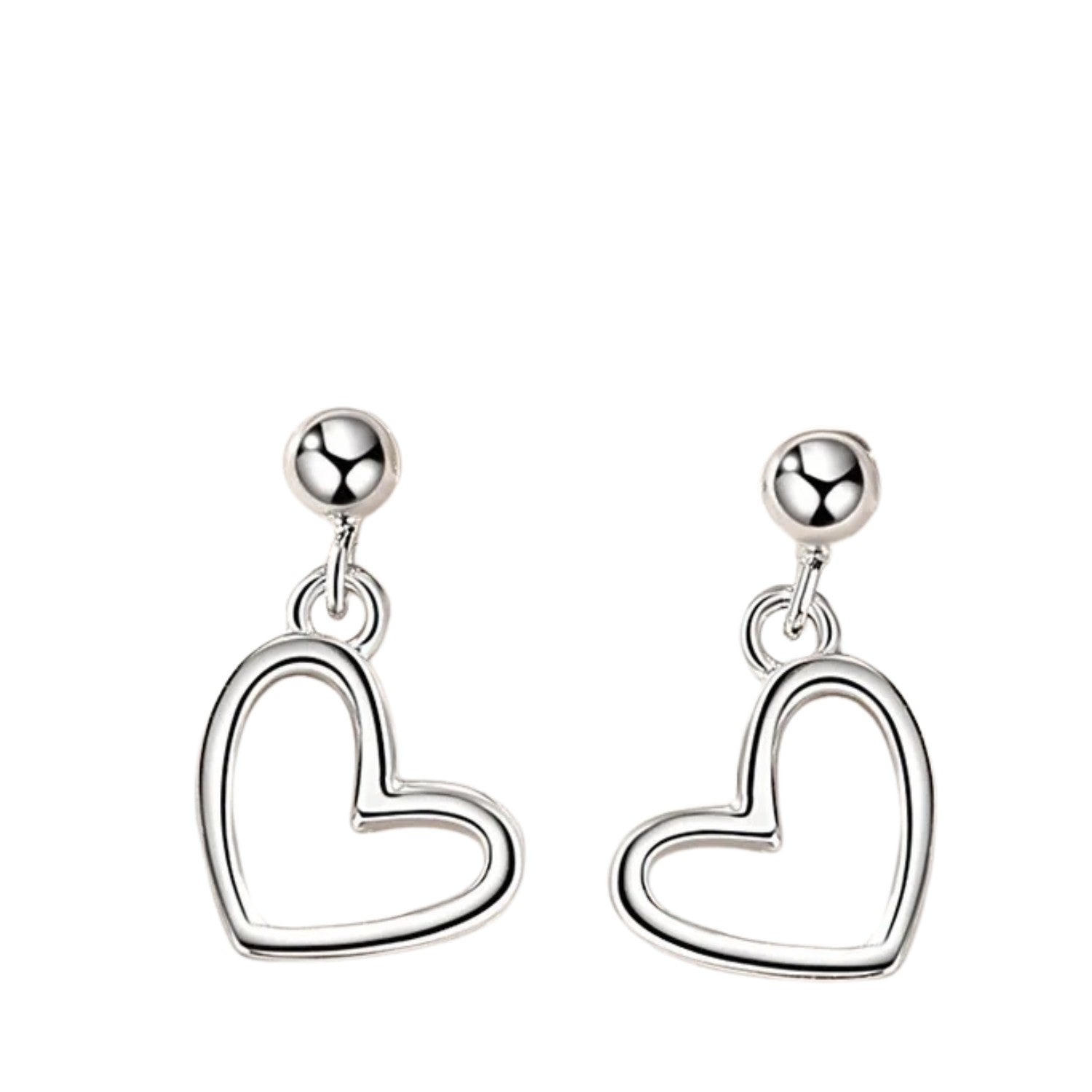 Women's Heart-Shaped Earrings  Handcrafted 925 Sterling Silver