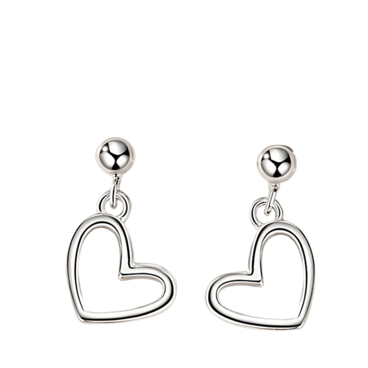 Women's Heart-Shaped Earrings  Handcrafted 925 Sterling Silver
