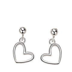 Women's Heart-Shaped Earrings  Handcrafted 925 Sterling Silver