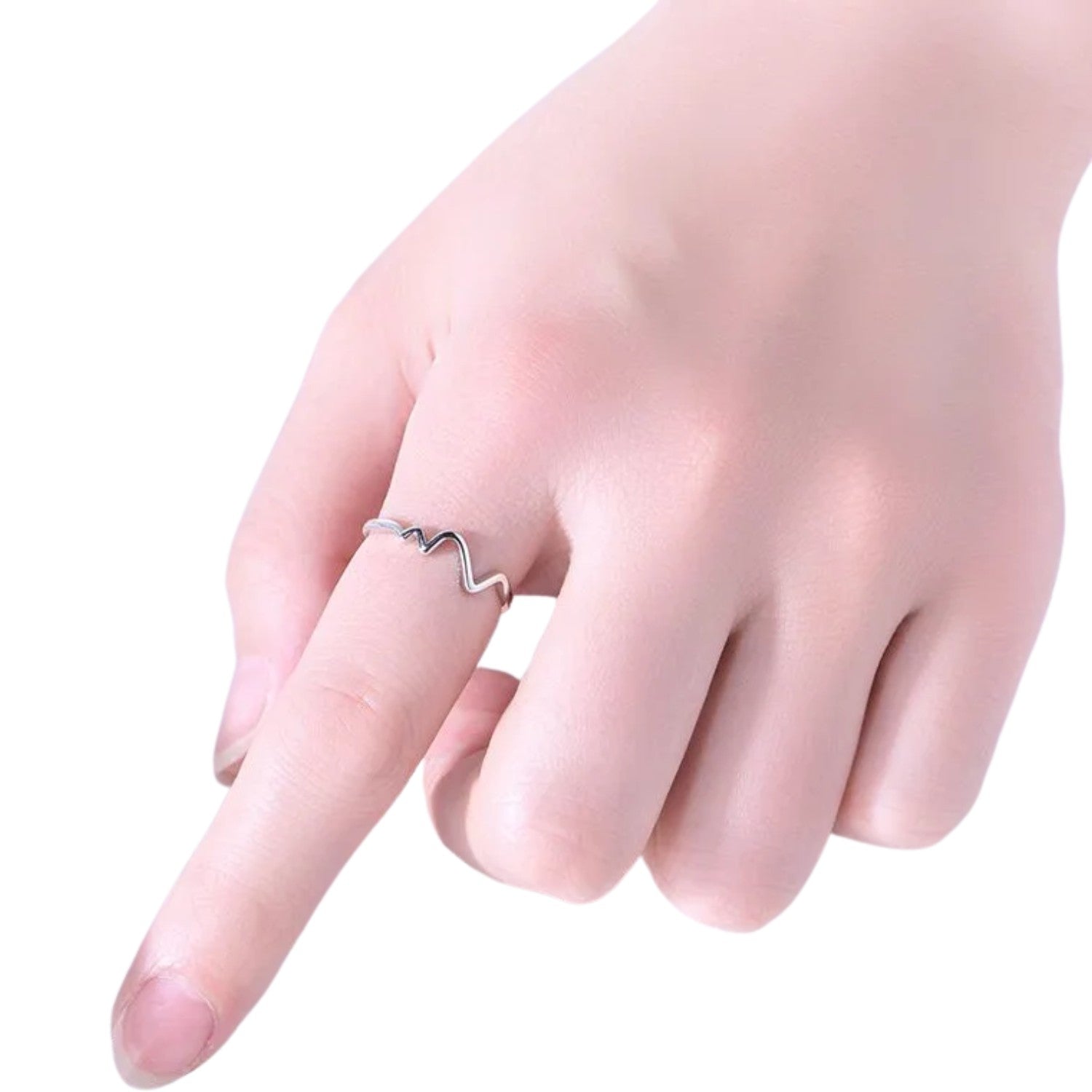 Women's Heartbeat Ring Handcrafted 925 Sterling Silver