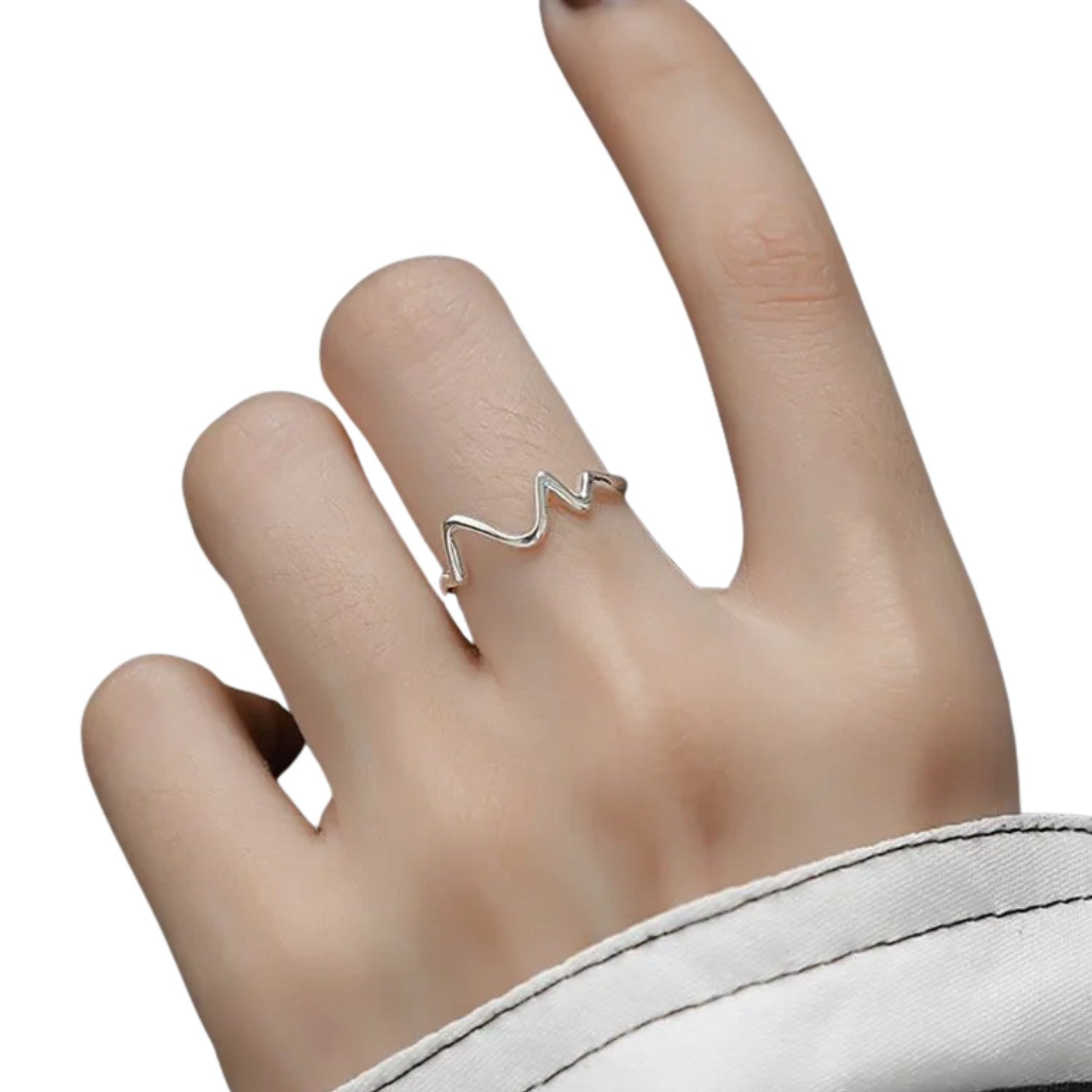 Women's Heartbeat Ring Handcrafted 925 Sterling Silver