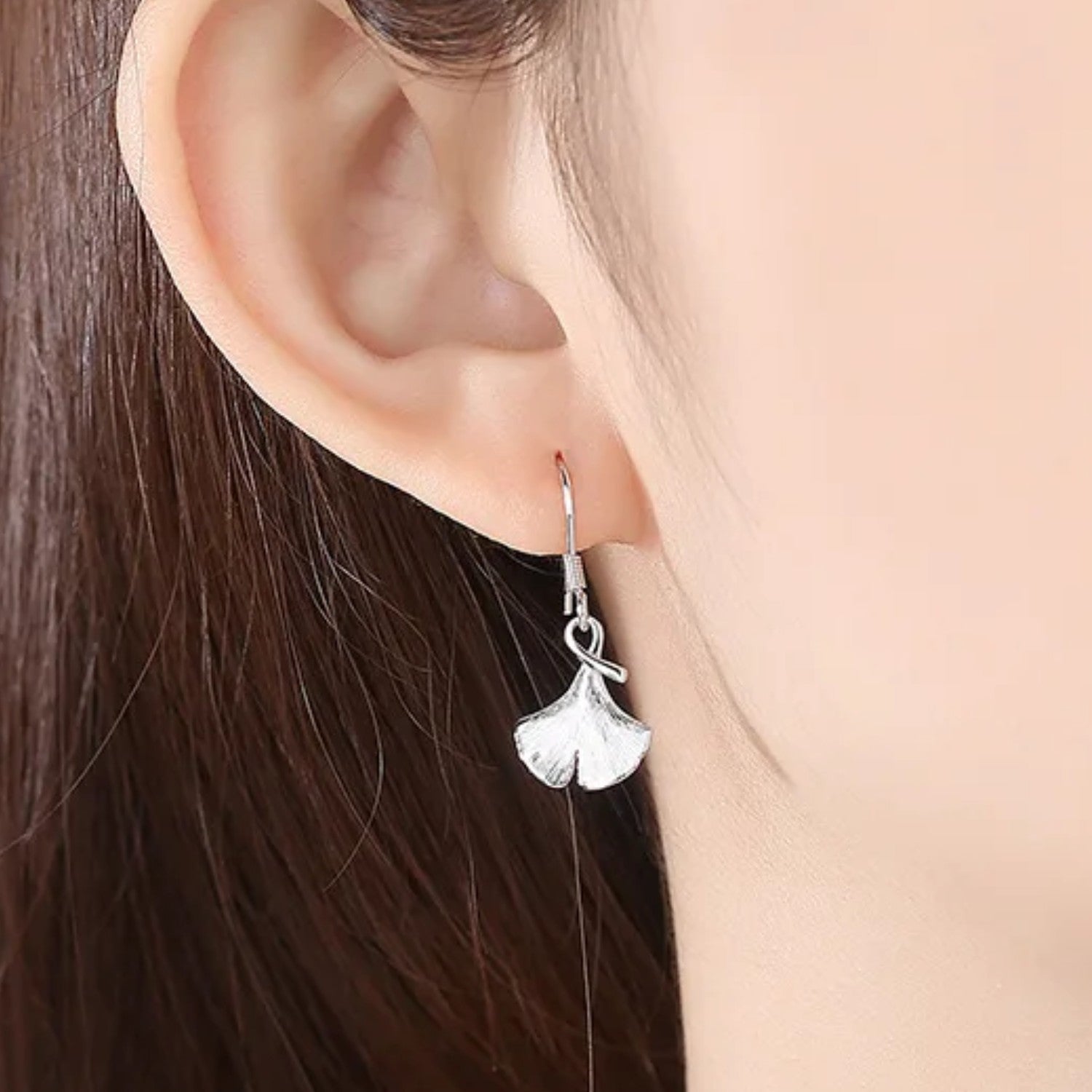 Women's Leaf-Shaped Earrings Handcrafted 925 Sterling Silver