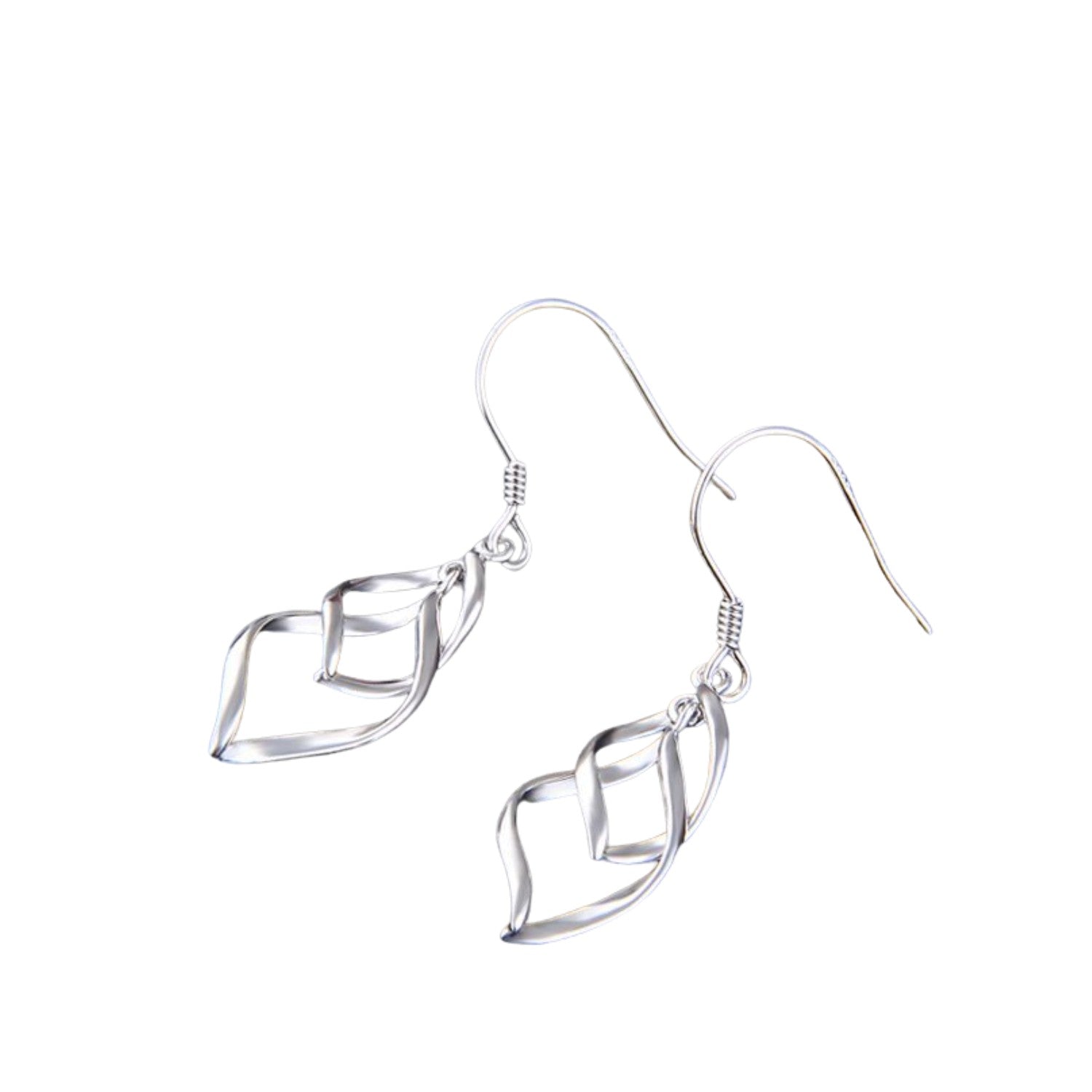 Women's Leaf-Shaped Earrings Handcrafted 925 Sterling Silver