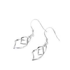 Women's Leaf-Shaped Earrings Handcrafted 925 Sterling Silver