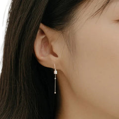 Women's Lily Flower Shaped Earrings Handcrafted 999 Fine Silver