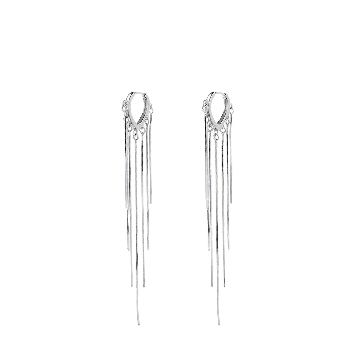 Women's Long Chain Earrings Handcrafted 925 Sterling Silver
