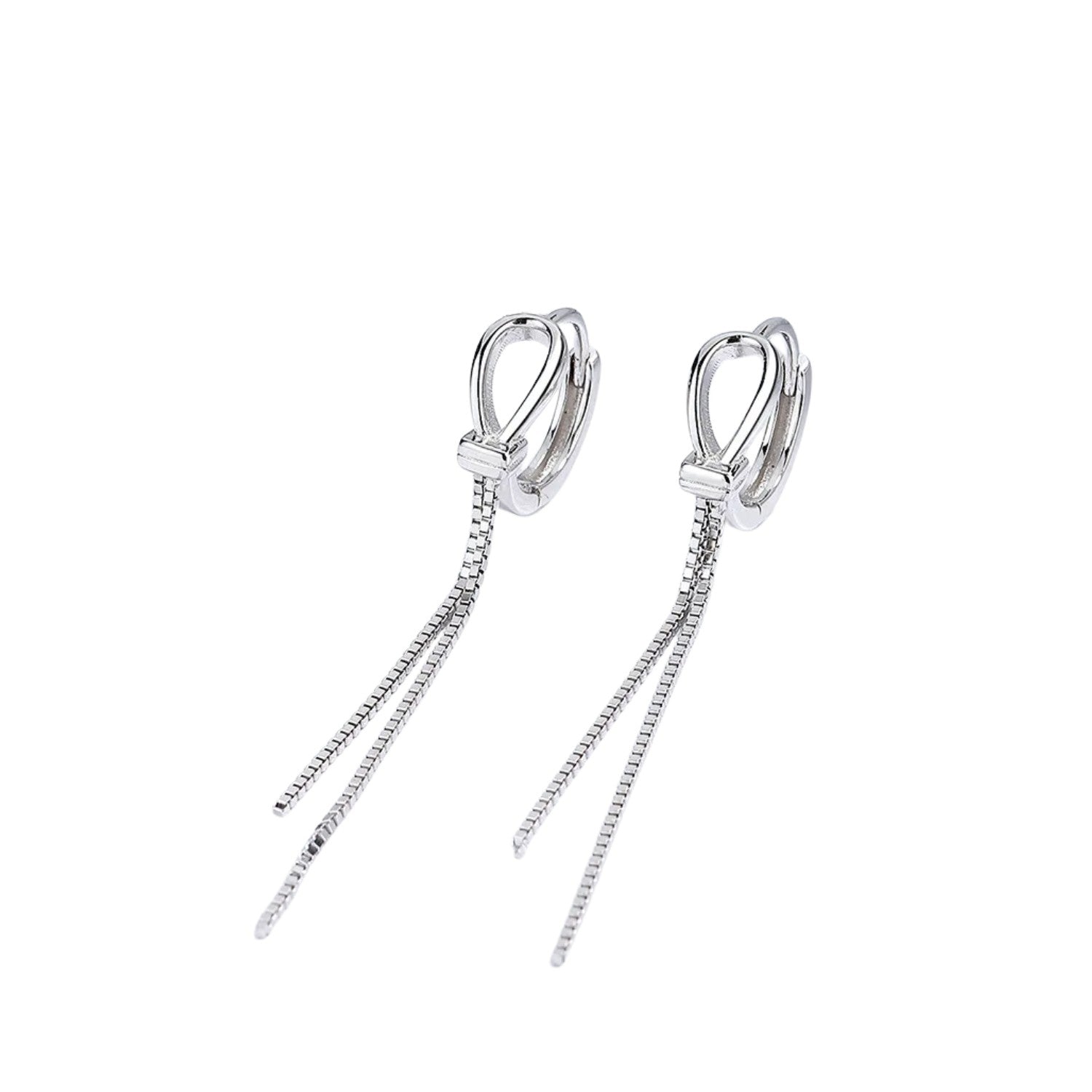 Women's Long Chain Earrings Handcrafted 925 Sterling Silver