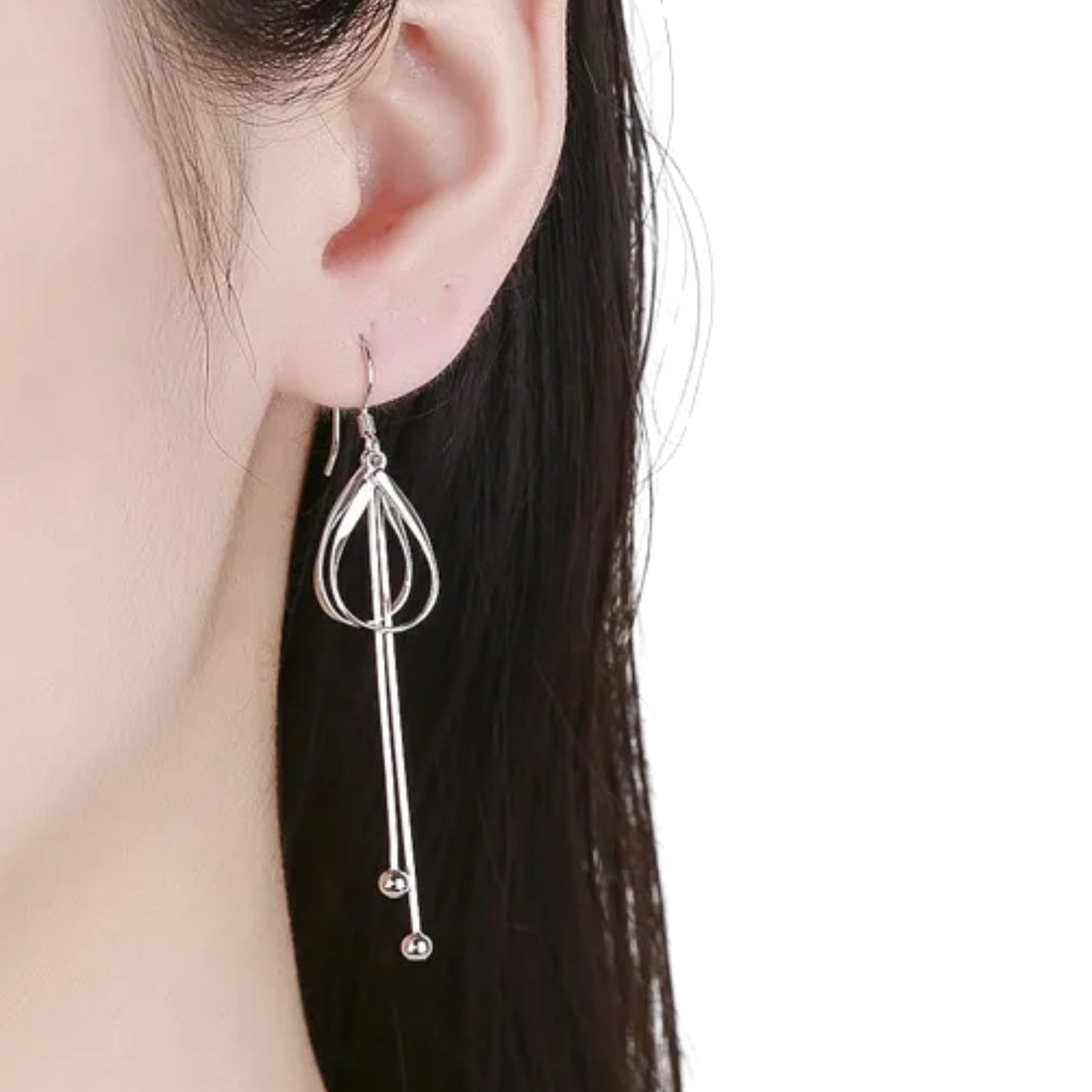 Women's Long Chain Earrings Handcrafted 925 Sterling Silver