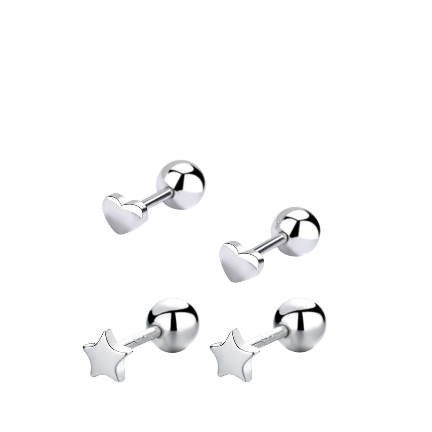 Women's Mini Star-Shaped Earrings Handcrafted 925 Sterling Silver