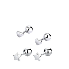 Women's Mini Star-Shaped Earrings Handcrafted 925 Sterling Silver
