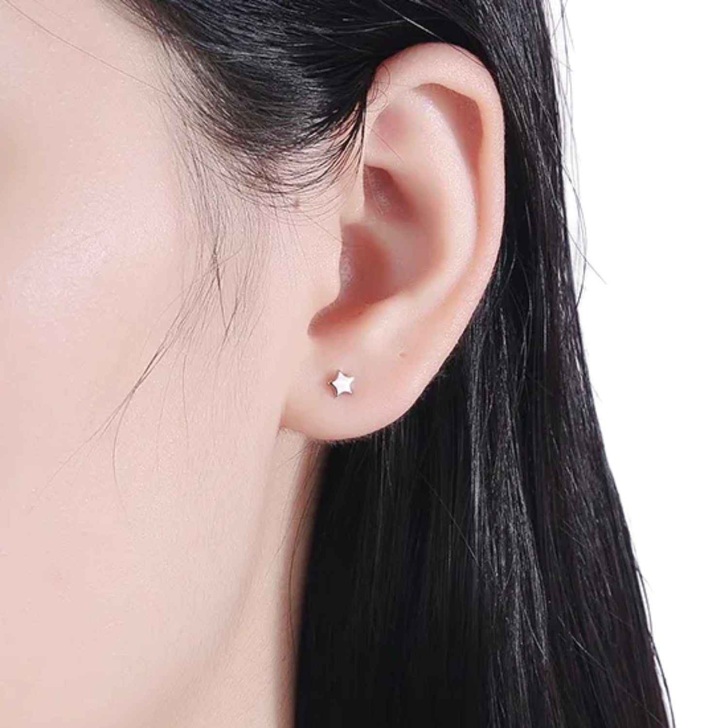 Women's Mini Star-Shaped Earrings Handcrafted 925 Sterling Silver