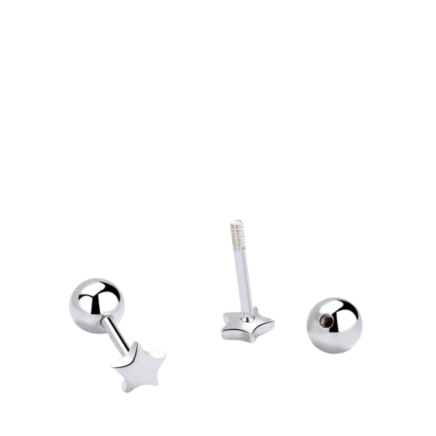 Women's Mini Star-Shaped Earrings Handcrafted 925 Sterling Silver