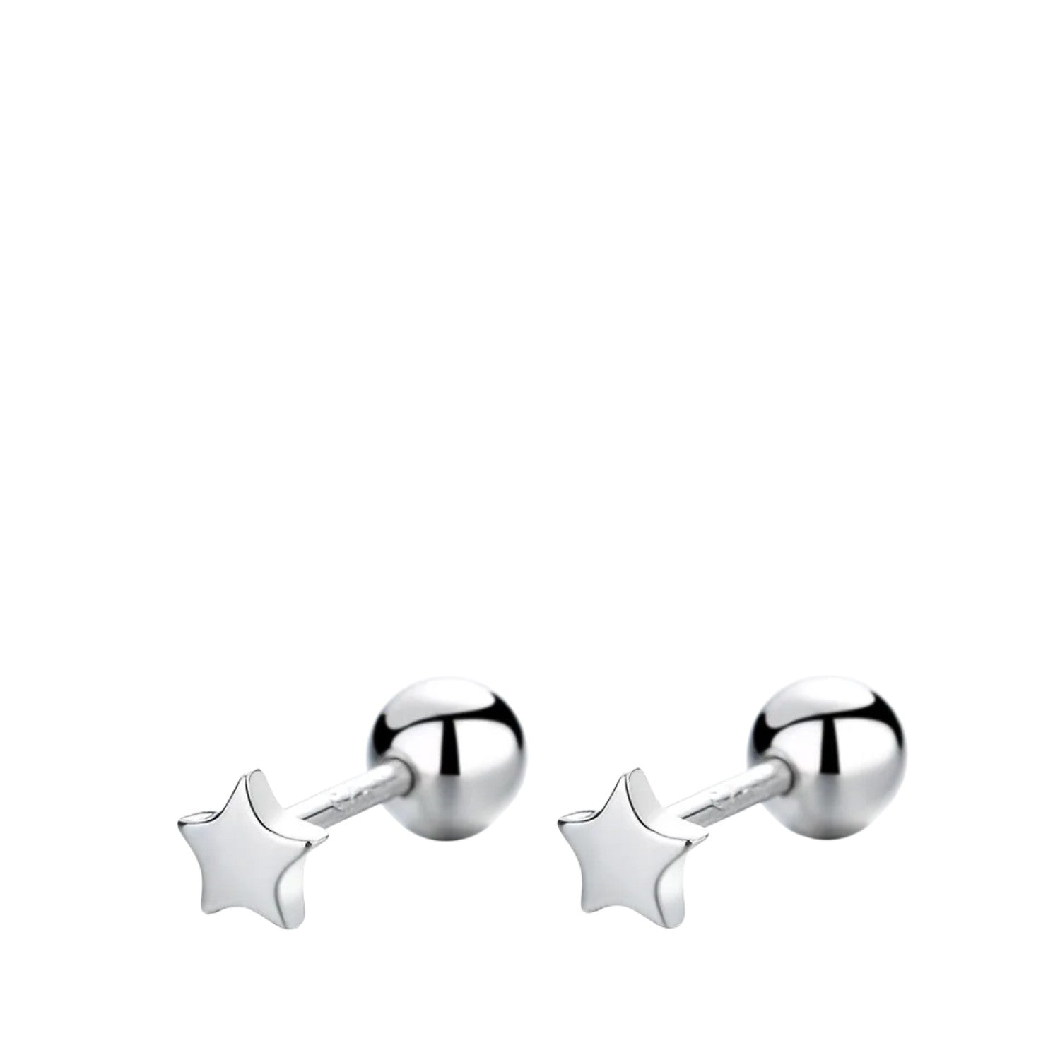 Women's Mini Star-Shaped Earrings Handcrafted 925 Sterling Silver