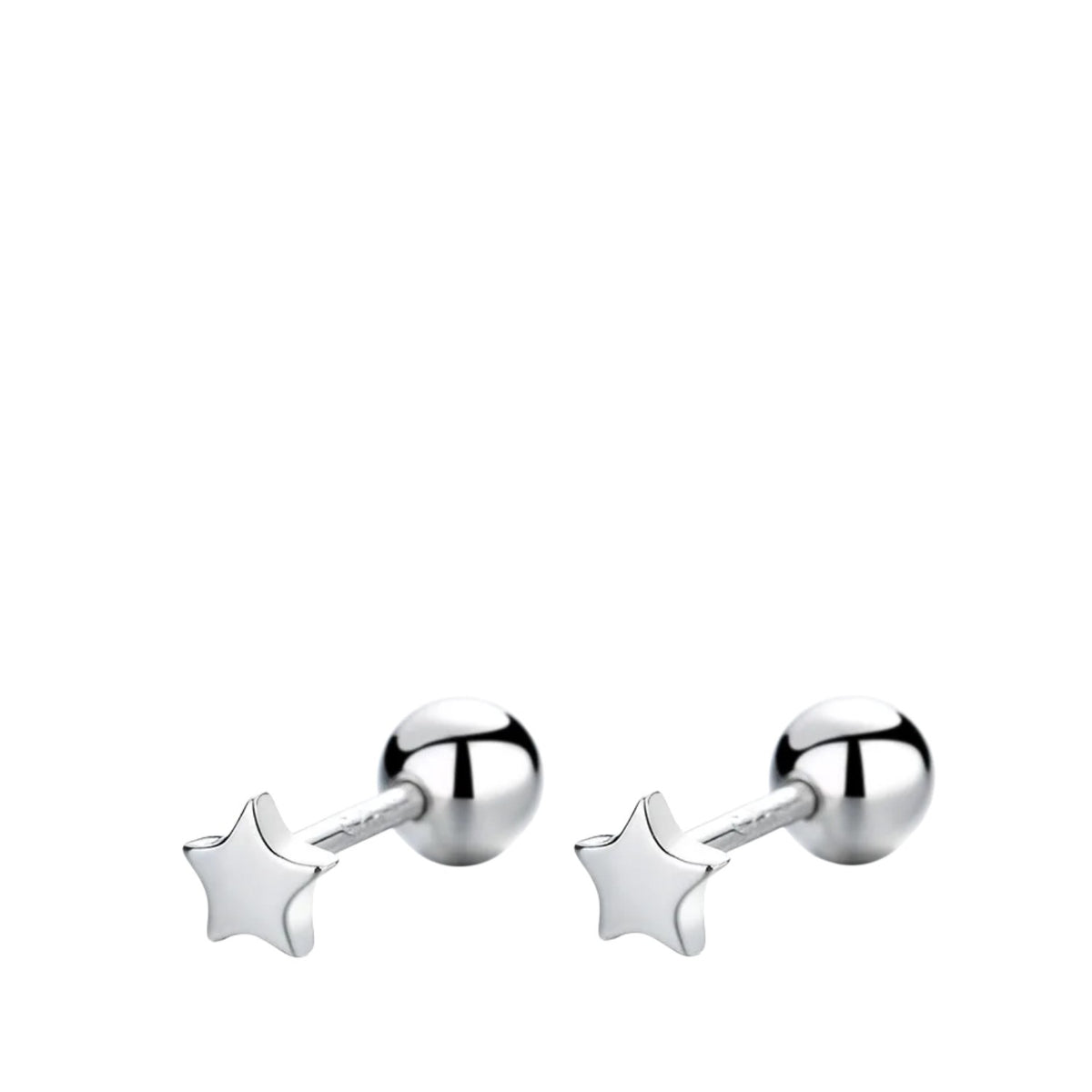Women's Mini Star-Shaped Earrings Handcrafted 925 Sterling Silver