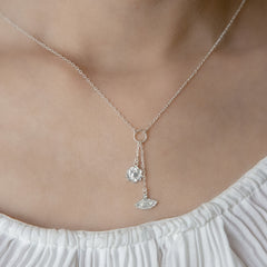 Women's Necklace With Lotus Fan Design Handcrafted 925 Sterling Silve