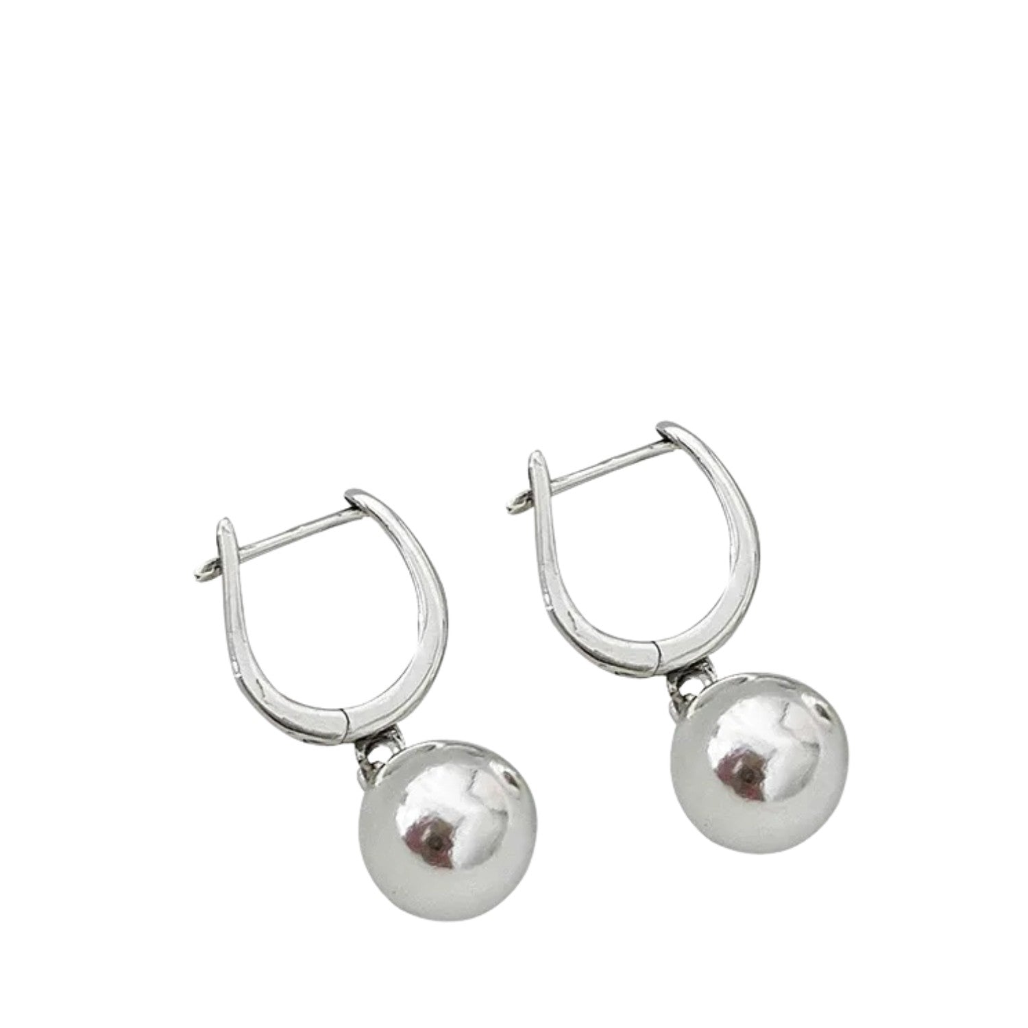 Women's Plain Round Earrings Handcrafted 925 Sterling Silver