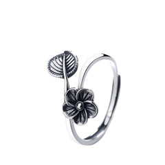 Women's Plum Blossom Ring Handcrafted 925 Sterling Silver