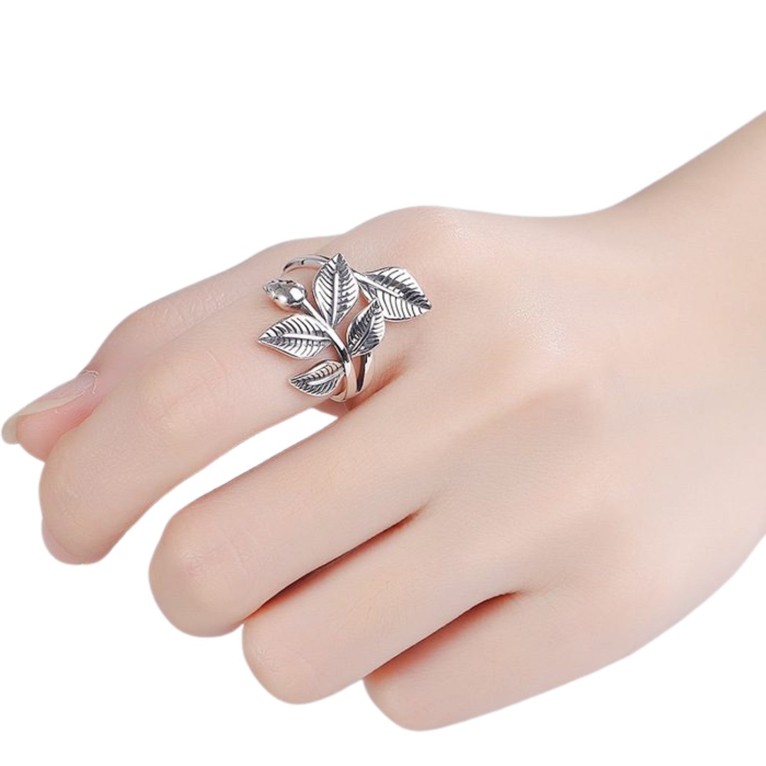 Women's Plum Blossom Ring Handcrafted 925 Sterling Silver