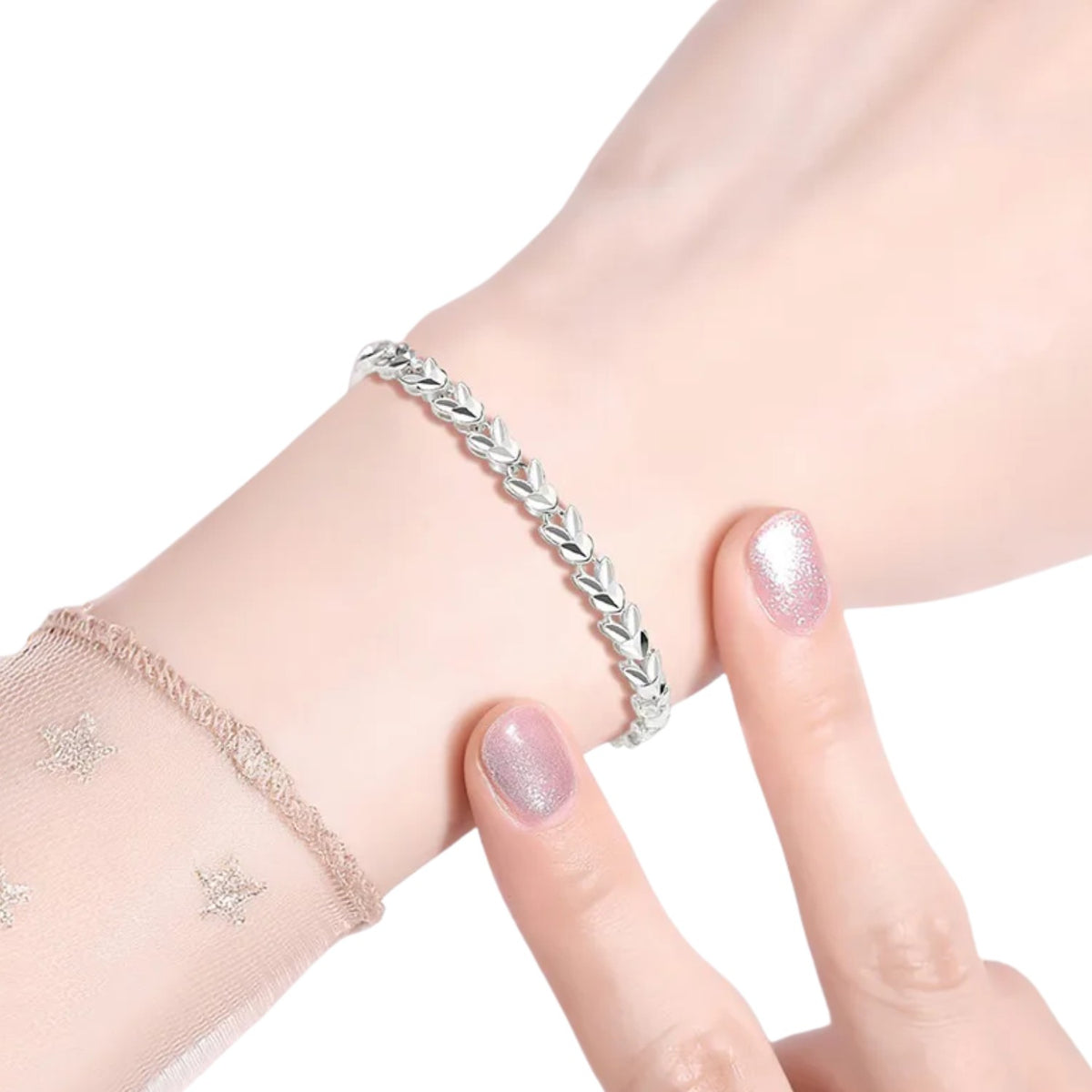 Women's Rabbit-shaped Bracelet Handcrafted 999 Fine Silver