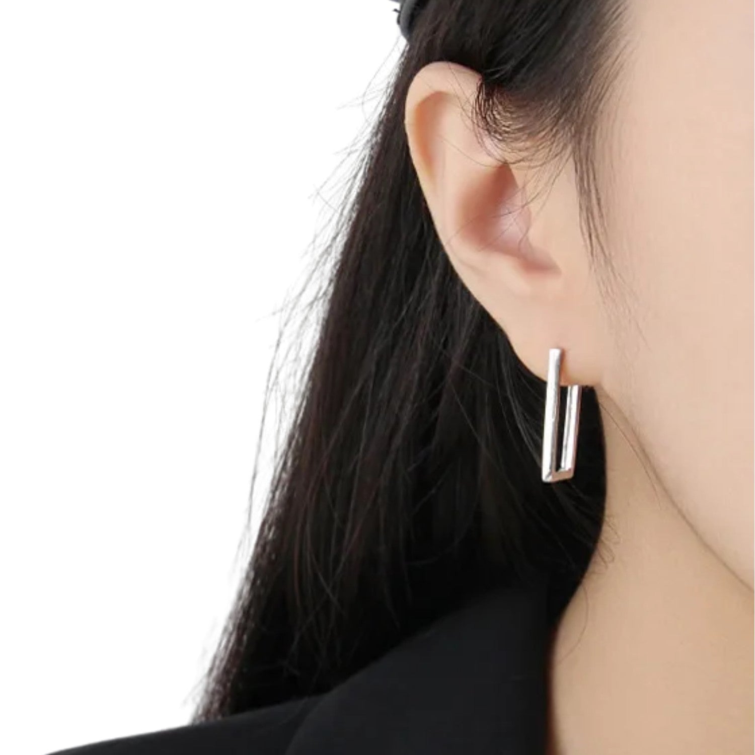 Women's Rectangular Earrings Handcrafted 925 Sterling Silver