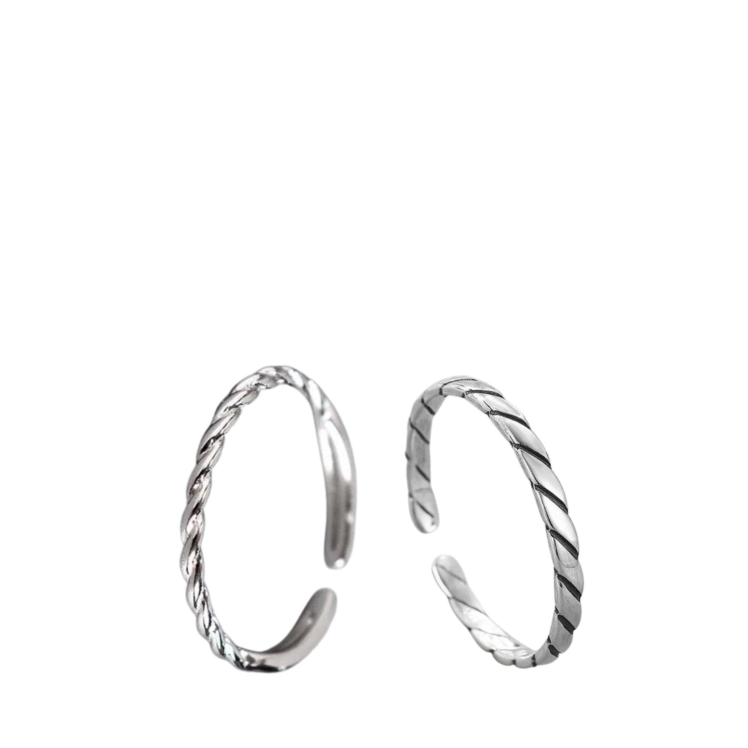Women's Ring with C-shaped Handcrafted 925 Sterling Silver