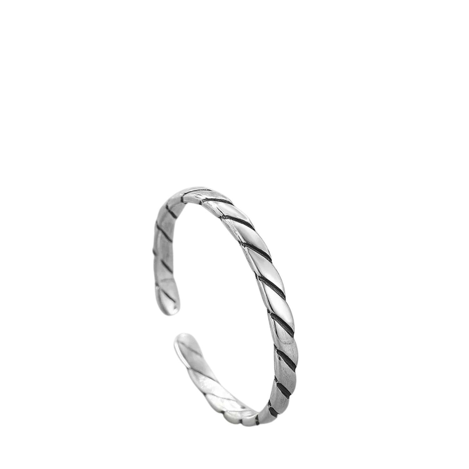 Women's Ring with C-shaped Handcrafted 925 Sterling Silver