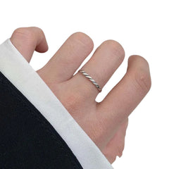 Women's Ring with C-shaped Handcrafted 925 Sterling Silver